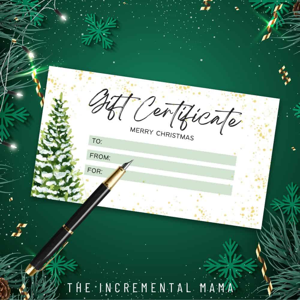 6 free printable gift certificate templates for christmas - the